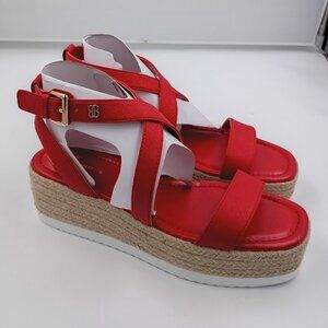 Bandolino Major3 Wedge Sandals, Red, Women's Sie 9.5